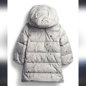 GAP Cold Control Rose Gold Star Max Duffle Long Coat Hood Warm Winter